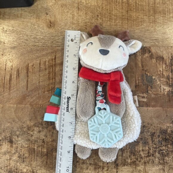 Itzy Ritzy Lovey Reindeer Textured Teether Soother Sherpa Tags Crinkle Arms Toy - Picture 6 of 7